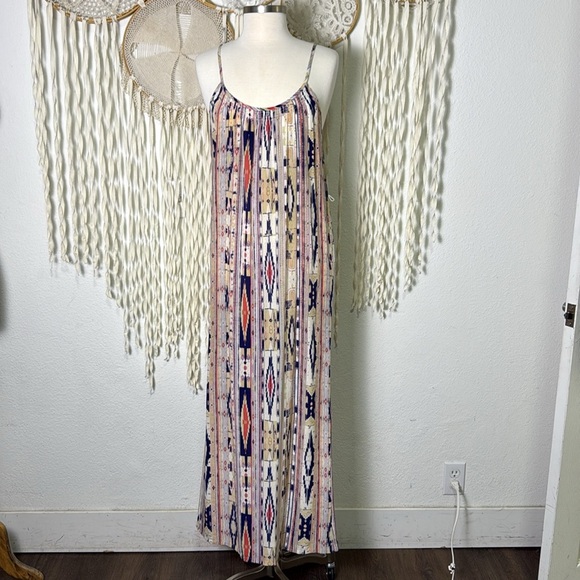 Tucker Aztec Print Sleeveless Silk Slip Dress Size Small - Picture 1 of 12